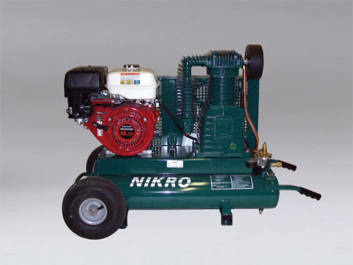 860544 - 9 H.P. Honda 2 Stage, 175 PSI Portable Gasoline Compressor - NIKRO Industries, Inc.
